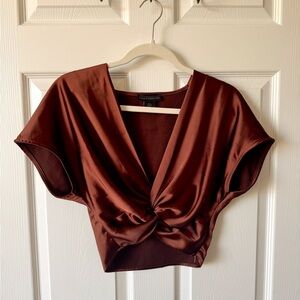 House of Harlow 1960 Brown Twist Blouse